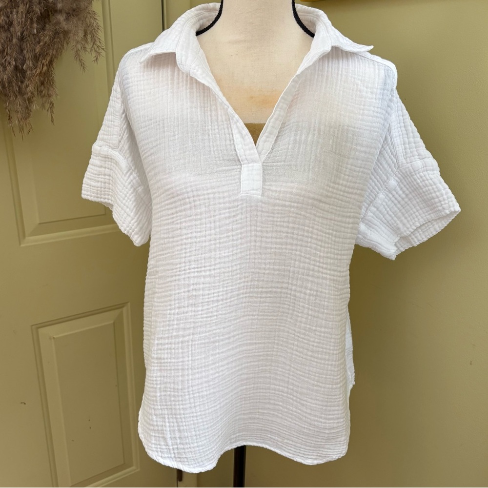 MICHAEL STARS White Cotton Top size M